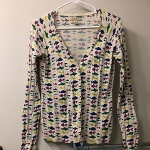 G.H. Bass & Co. Purple and Green Cardigan Sweater